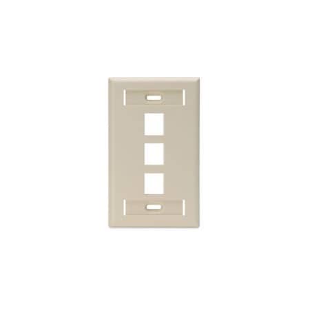 Leviton 3-PORT FLUSH MOUNT UNLOADED, W/DESIGNATION WINDOW QUICKPORT 205461